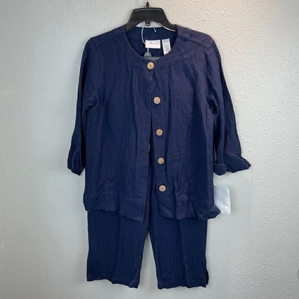 NWT Liz Claiborne 2-Piece Button Down Top & Pants